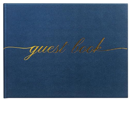 Elegant Wedding Guest Book - Perfect for Wedding Receptions, Baby Showers, Birthdays and Special Events - Polaroid Guest Book with 110 Lined Pages for Sign-In and Photos -Hardcover (Midnight Blue) - color: Midnight Blue
