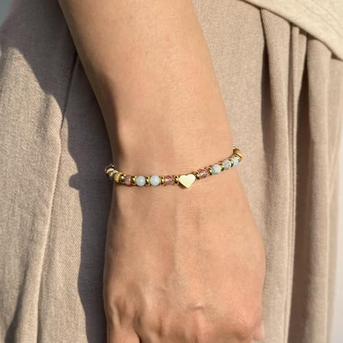yupoxiu Natural Stone Bracelets - Inspirational Birthday Gifts for Women | Thinking of You & Get Well Soon Gifts for Women, Unique Jewelry Gift for Friend, Sister, Her - style: D-Shoushan &Life is Tough