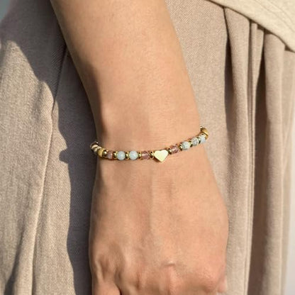 yupoxiu Natural Stone Bracelets - Inspirational Birthday Gifts for Women | Thinking of You & Get Well Soon Gifts for Women, Unique Jewelry Gift for Friend, Sister, Her - style: D-Shoushan &Life is Tough