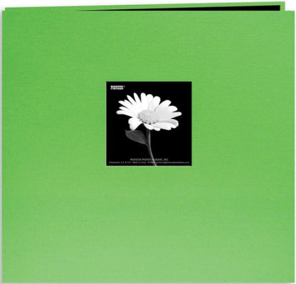 Pioneer 8 Inch by 8 Inch Postbound Fabric Frame Cover Memory Book, Citrus Green - color: Citrus Green, size: 8"x8"