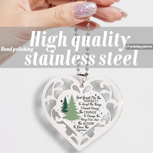 Serenity Prayer Ornament Heart Shaped, Christian Encouragement Gifts for Women Men, God Grant Me The Serenity Courage Wisdom Hanging Ornaments S2X3 - style: Serenity Prayer