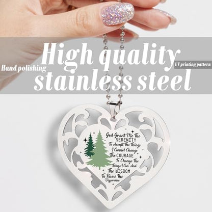 Serenity Prayer Ornament Heart Shaped, Christian Encouragement Gifts for Women Men, God Grant Me The Serenity Courage Wisdom Hanging Ornaments S2X3 - style: Serenity Prayer