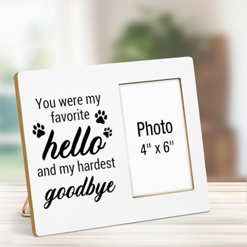 Dog Memorial Gifts for Loss of Dog, Pet Memorial Gift Picture Frame, Sympathy Gifts for Pet Lovers, Cat Passing Away Bereavement Remembrance Wood Photo Frames, 4 x 6 Inch Photo