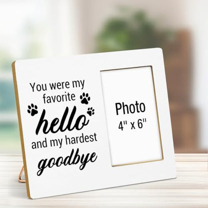 Dog Memorial Gifts for Loss of Dog, Pet Memorial Gift Picture Frame, Sympathy Gifts for Pet Lovers, Cat Passing Away Bereavement Remembrance Wood Photo Frames, 4 x 6 Inch Photo