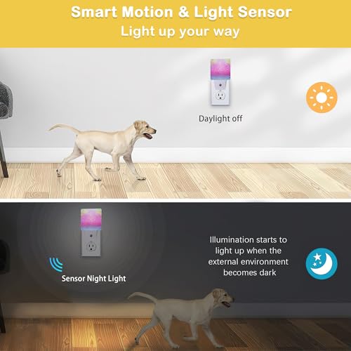 Pink Glitter Night Light,Plug in Night Light, Dusk to Dawn Sensor Nightlights for Stairway/Hallway/Kitchen/Bedroom/Bathroom 0.5W - color: Pink Glitter