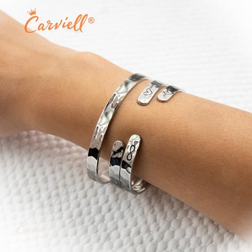 Bracelets for Women – 100+ Meaningful Engraved Messages – Solid 316L Surgical Stainless Steel Cuff Bracelet – Gift Ready - color: BADASS Gift - A wise woman once said, fu.. this sh.., and she lived happily ever after
