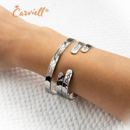 Bracelets for Women – 100+ Meaningful Engraved Messages – Solid 316L Surgical Stainless Steel Cuff Bracelet – Gift Ready - color: BADASS Gift - A wise woman once said, fu.. this sh.., and she lived happily ever after