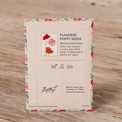 Bentley Seeds Mr & Mrs Pre Filled Flanders Poppy Seed Packets - 25 Individual Flanders Poppy Seed Packs -Wedding or Anniversary Party Favors Non-GMO Eco-Friendly Gift - Indoor Outdoor Garden Seeds - style: Mr and Mrs