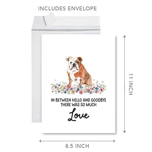 Andaz Press Jumbo Pet Sympathy Card with Envelope, Sorry For Your Loss, English Bulldog, Loss Of Pets Dog Grief Bereavement Card with Big Blank Space to Send to Friends, Family, 8.5" x 11", 1-Pack - color: English Bulldog