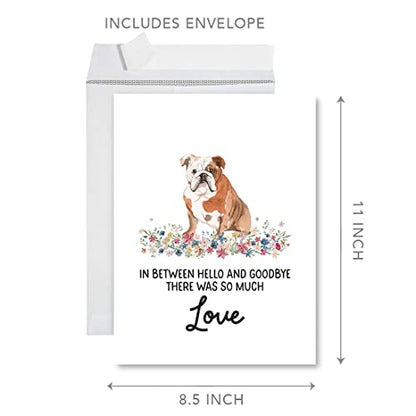 Andaz Press Jumbo Pet Sympathy Card with Envelope, Sorry For Your Loss, English Bulldog, Loss Of Pets Dog Grief Bereavement Card with Big Blank Space to Send to Friends, Family, 8.5" x 11", 1-Pack - color: English Bulldog