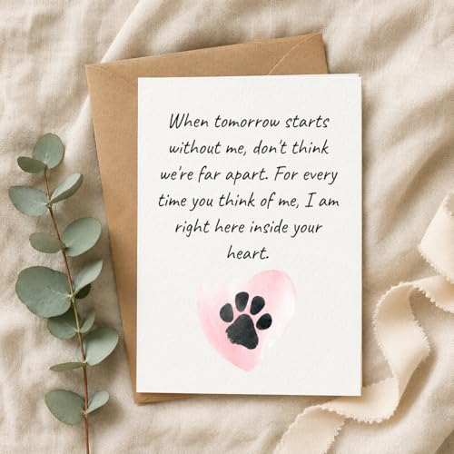 Pet Sympathy Card, 5x7 Pet Loss Greeting Card with Envelope | Thoughtful pet sympathy card offering comfort after the loss of a beloved dog, cat, or cherished companion.