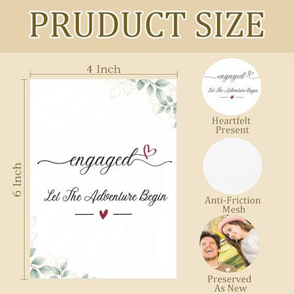 Engaged Gifts Photo Album Holds 36 4x6 Photos, Engagement Gifts for Couples Newly Engaged, Engagement Gift, Let the Adventure Begin Small Photo Album Memory Keepsake - color: Enagaed