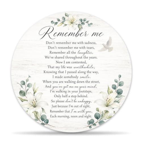 Sympathy Gifts for Loss of Loved One, Floral Memorial Wooden Plaque for Home Office Desk Wall Decor, 8 Inch Greenery Grief Gifts for Men Women Coworkers Brother -C05 - color: White Flower