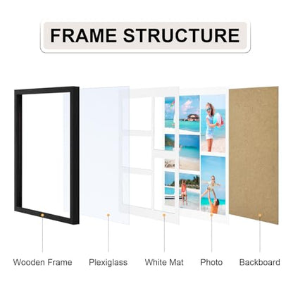 Vittanly 11x14 Collage Picture Frame, Displays 5Pcs 4x6 Pictures, Black - color: Black, size: 11x14
