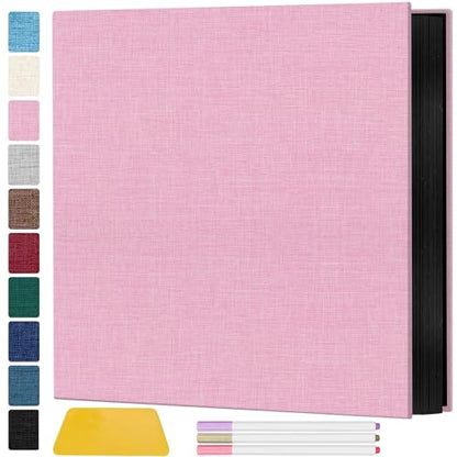 Zesthouse Photo Album Self Adhesive Pages, 60 Pages Magnetic Scrapbook Albums with Sticky Page, Photos Album Holds 8x10 & 5X7 & 4x6 & 6x8 & 3x5, Large Picture Book Ideal Gift for Family Wedding Baby - color: Pink, size: 11"x10.6"/Black 60 Pages