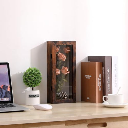 Muzilife 12.5x5 Shadow Box Picture Frame, 2.16 Deep, HD Glass, Honey Brown - color: Honey Brown, size: 12.5x5