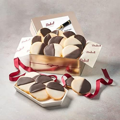 Dulcet Gift Baskets NY Style Black & White Cookies Favorite Gift Tin- Great for Thinking of You Gifts -holiday Celebrations-Get Well Thank You & Sympathy Wishes for Men, Women, Girls, boys - color: Thank You
