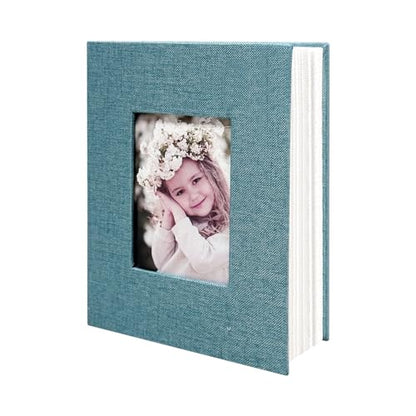 Photo Album 4x6 100 Pockets, Linen Cover Top Loader Vertical, Slip-in Picture Sky Blue Pockets Albums for Wedding, Family, Anniversary, Baby, Vacation - color: Sky Blue, size: 100 Pockets