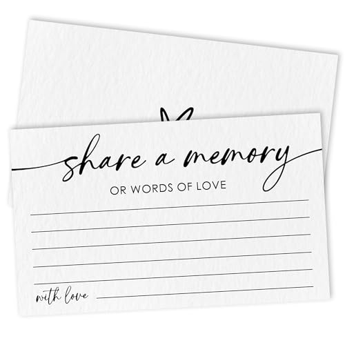 Share a Memory Card - 30 Minimalist White Fill in the Blank Memorial Cards For Celebration of Life, Funeral, Birthday, Graduation, Memorial, Bridal Shower, Retirement - 4''x6'' Keepsake Card - A01 - color: Card-1