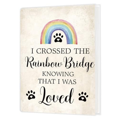 Pet Memorial Gifts Photo Album Holds 36 4x6 Photos, Pet Loss Gifts, Loss of Dog Cat Sympathy Gift, I Crossed the Rainbow Bridge Small Photo Album Memory Keepsake - color: Dog Mourn