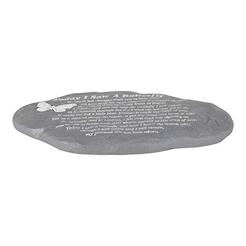Dicksons Today I Saw A Butterfly Pewter Gray 10 x 7 Inch Resin Stepping Stone or Wall Plaque