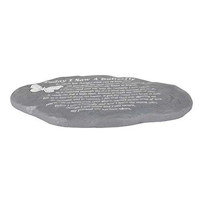 Dicksons Today I Saw A Butterfly Pewter Gray 10 x 7 Inch Resin Stepping Stone or Wall Plaque