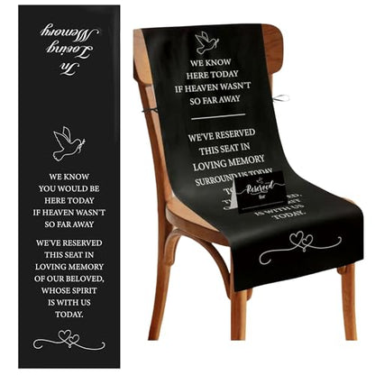 Reserved Chair Sign,2Pcs Wedding in Memory for Chair, Black - style: Black Pigeon