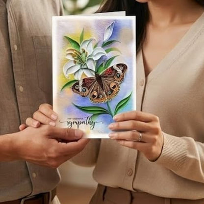 Buffterly Sympathy Quilling Card, Animal Sympathy, Thinking Of You for All Occassions, Animal Quill Card for Him, Her, Friend (Buffterly) - color: Buffterly Sympathy