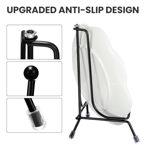 Chumia 18 Pcs Anti Slip Plate Stands for Display, Black, 8 Inch - size: 8 Inch