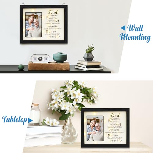 Memorial Gifts LED Shadow Box 4x6 Picture Frame Sympathy for Loss of Dad | Bereavement Gifts Ideas in Memory of Loved One for Loss of Father Grandfather Condolences Remembrance Grief Funeral - size: Dad Memorial