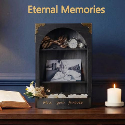 DGWJSU Sympathy Gifts, Keepsake Box, Shadow Boxes Display Cases, Black | Memorial Gifts, Keepsake Box, Sympathy Gift for Loss of Loved One, Celebration of Life Memorial, Bereavement Gifts - color: Black