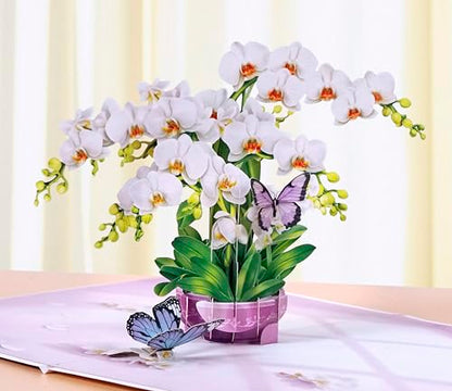 CUTPOPUP Sympathy Pop Up Card, 3D Orchid Flower Condolence Card, With Deepest Sympathy Bereavement Card for Loss of Loved One, Mom, Dad, Pet SD293US - color: Sympathy Orchid-6x8in