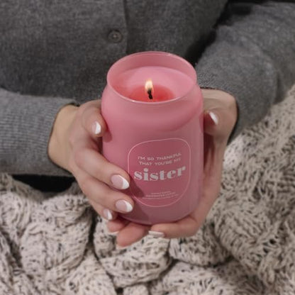 With Love Soy Wax Scented Candle: I'm So Thankful that You're My Sister | Scented Candle, Home Decor, Gifts for Friends, Pure Essential Oils, Up to 60 Hours Burn Time, Glass Jar w/ Bamboo Lid - style: Thankful You're My Sister