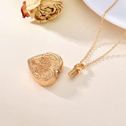 SOULMEET Cremation Jewelry for Ashes, Sterling Silver Urn Necklace for Ashes Women Men, Cherish Memories Cremation Jewelry to Keep Someone Near to You - color: M3-Rose gold tree