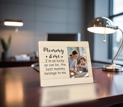 New Mom and First Time Mom Gifts,Mommy and Me Rustic Keepsake Picture Frame 4x6 - color: Mom