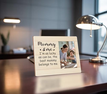 New Mom and First Time Mom Gifts,Mommy and Me Rustic Keepsake Picture Frame 4x6 - color: Mom