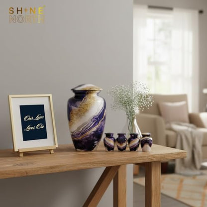 Dream River Small Keepsake Urns for Human Ashes (Set of 4) – Mini Sharing Urns for Family – Small Cremation Urns with Threaded Lids and Velvet Storage Bags - size: Small