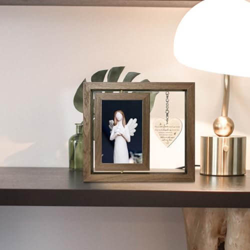 EYITUPC Rotating Memorial Wood Picture Frame Loss Loved One Sympathy Gift - color: Those we love don't go away