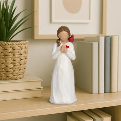 Cardinal Gifts for Women Red Cardinal Decor Girl Figurine Sympathy Gifts for Loss of Loved One Grief Gifts for Women Memorial Gift Resin Home Decor Sculpted Hand-Painted Angel Figurine Gift - style: Style 2