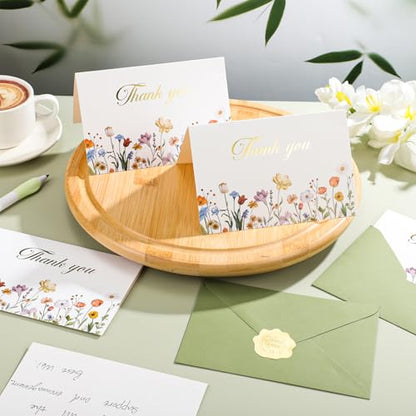 Thboxes 50 Pack Thank You Cards with Envelopes, Teacher Thank You Card Bulk - style: Flowers