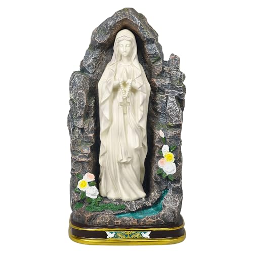 18.7" Virgin Mary Statue with Light Solar Garden Statues Outdoor Sculptures | Blessed Mother Figurine Religious Decor for Yard Patio Lawn Indoor Catholic Gift for Grandma Mom Women - color: Virgin Mary