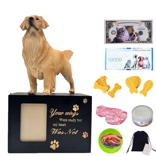 pet urns for Dogs with Photo Frame Latch, Black Wooden Dog urns for Ashes, Memorial pet urn Box for cat urns for Ashes, Elegant urn for Dog Ashes Display - color: Extra-large Golden Retriever 1163, size: Black framed urn