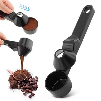 Coffee Scoop Funnel, 2 Tbsp Coffee Scoop for Ground Coffee & Powder | 2-in-1 coffee scoop and funnel with leveler for reusable coffee pods, protein powder, tea, jars, and narrow containers
