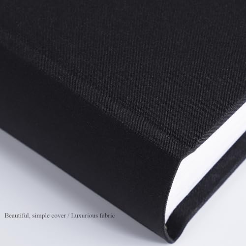 1DOT2 Photo Album with Writing Space, 100 Pages, Linen Cover, Cyan Blue - color: Black