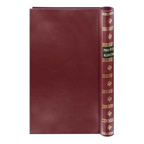 Spiral Bound Photo Album 300 Bi-Directional Memo Pockets Hold 4x6 Photos, Burgundy (Pack of 4) - color: Burgundy, size: 300 Pockets 4"x6" (Pack of 4)