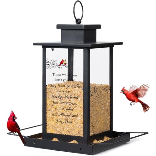 Memorial Cardinal Bird Feeder, Sympathy Gifts for Loss of Loved One | Bereavement Grief Gifts for Women Loss of Mom Mother Dad Father, Miscarriage Remembrance Funera, Pet Loss Sympathy Gift