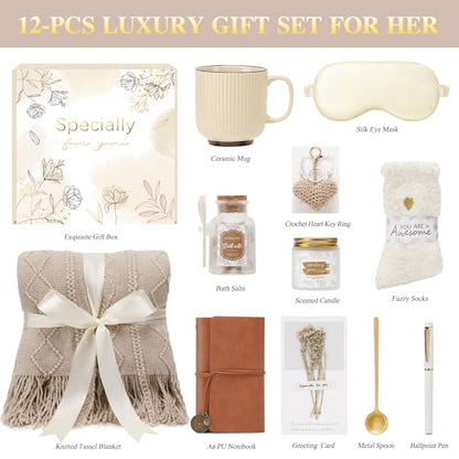 Mothers Day Get Well Gifts for Women Self Care Gift Basket - Birthday Gifts for Women Spa Care Package - Sympathy Inspirational Easter Day Gift Set for Her Mom Sister Friend Wife (Khaki) - color: Khaki