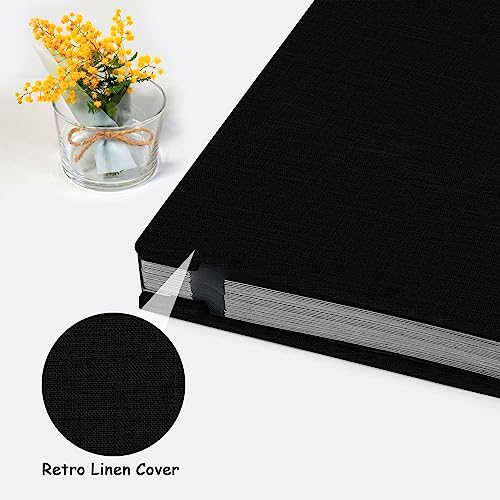 Zesthouse Photo Album Self Adhesive Pages, 60 Pages Magnetic Scrapbook Albums with Sticky Page, Photos Album Holds 8x10 & 5X7 & 4x6 & 6x8 & 3x5, Large Picture Book Ideal Gift for Family Wedding Baby - color: Black, size: 11"x10.6"/Black 60 Pages