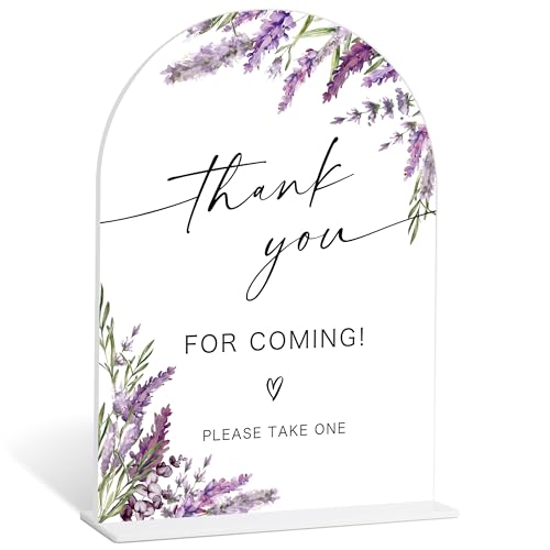 Thank You for Coming Please Take One, Lavender Wedding Favor Sign, Bridal Shower Decorations, Engagement Party Decor, Acrylic Table Signs with Base for Wedding Reception and Bridal Party Decor, X - color: Thank You For Coming Please Take One-24
