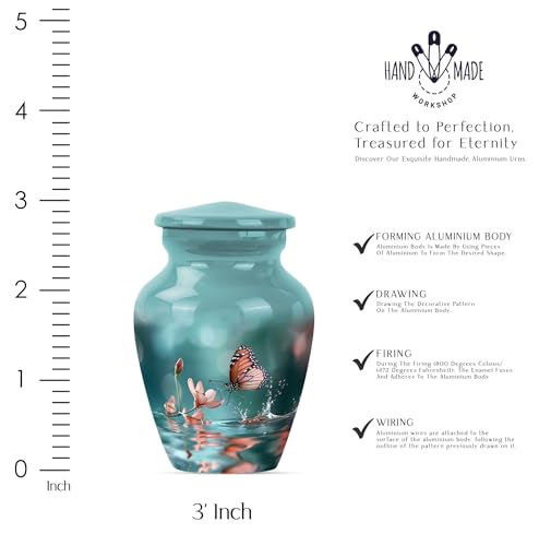 Butterfly Keepsake Urn - Small Funeral Urns - Adult Cremation Urns - Urns for Human Ashes Adult Female Mom - Cremation Memorial - Ash Holders for Human Ashes (3 INCH Pack of 2) - size: #3 (Set of 2)